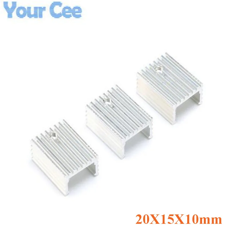 20 piezas/5 unidades 20x15x10mm disipador de calor de aluminio enfriador de aleta de refrigeración disipador de calor del radiador para Chip IC LED 20*15*10mm
