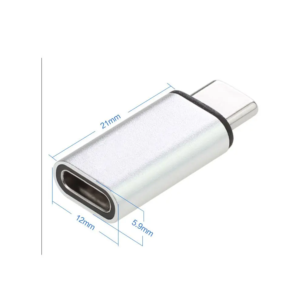Nuevo tipo plateado y gris 10Gbps Metal estándar USB-C USB 3,1 tipo C macho a hembra adaptador conector convertidor USB3.1 tipo-c - imagen 3