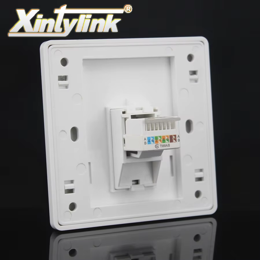 Xintylink Toma RJ45 Cat5e/Cat6 – Placa Frontal Blanca - imagen 3