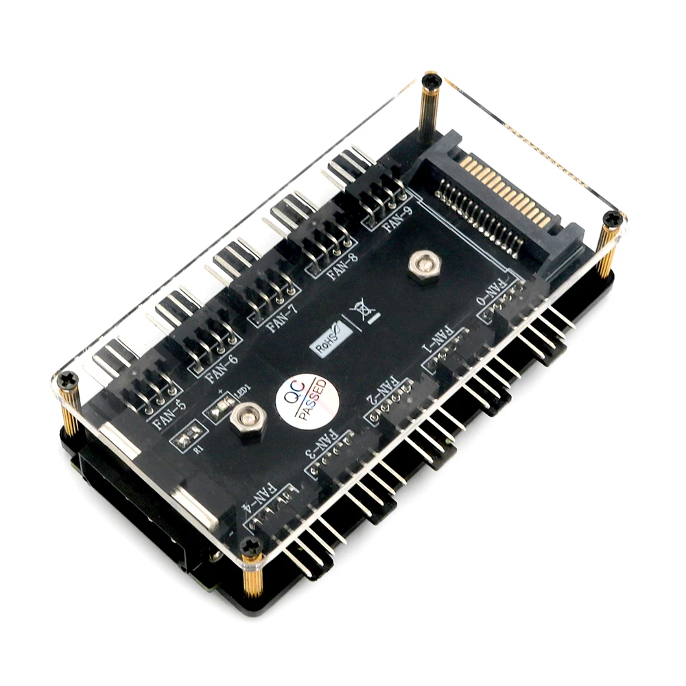 Adaptador de concentrador de ventilador de 4 pines Molex o SATA, conector de alimentación de 15 Pines, refrigerador de CPU, carcasa de chasis de PC, divisor de ventilador de refrigeración, adaptador de ventilador de 3 pines y 4 pines - imagen 2