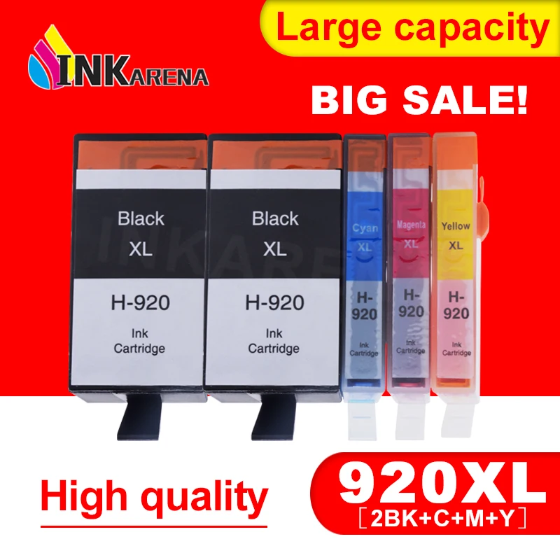 INKARENA-cartucho de tinta para impresora HP 920 XL, recambio completo de tinta para HP Officejet 7000, 7500, 7500A, 6000, 6500, 6500, 6500A, 920XL, 5 uds.