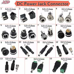 JCD-Conector de toma de corriente DC, 5,5x2,1 MM, 5,5x2,1, 5,5x2,5mm, macho/hembra, DC-005 DC022 DC022B DC-025M DC099