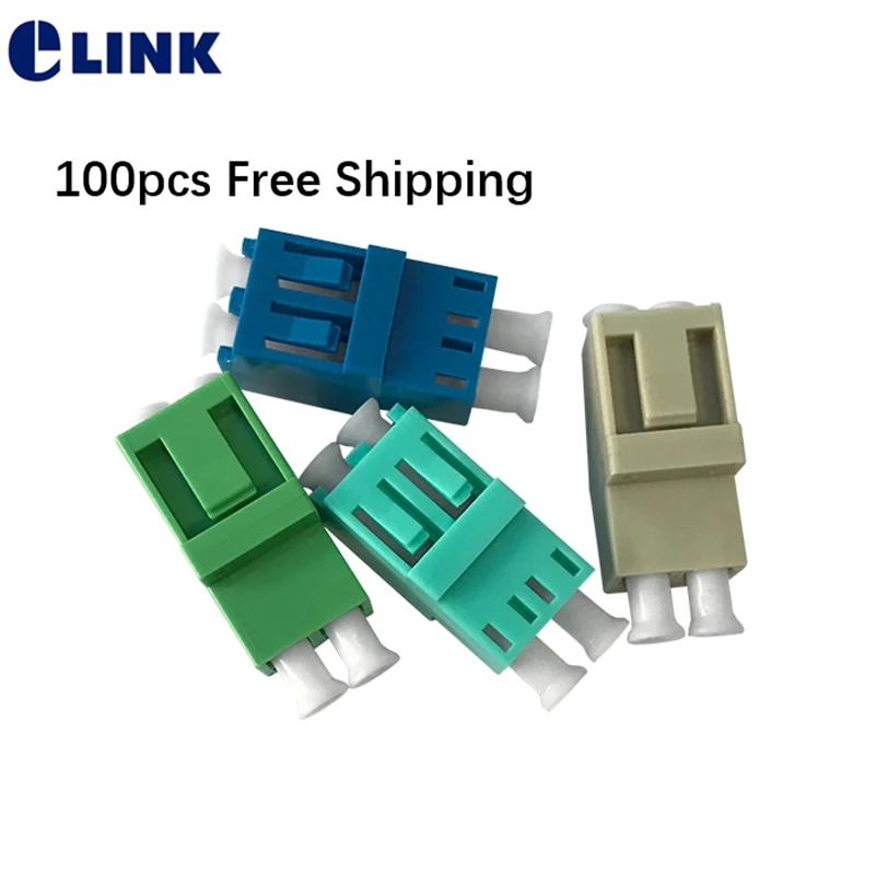 Adaptador de fibra LC dúplex SM MM gris azul verde aqua ABS LC DX conector de fibra óptica acoplador ftth envío gratis 0,2dB 100 Uds - imagen 3