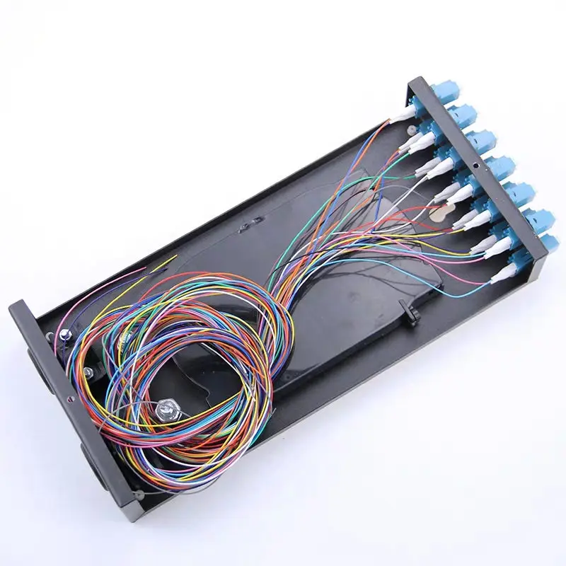 Caja de terminación de fibra óptica, 24 núcleos, coleta LC totalmente instalada y adaptador SPCC, panel de conexión de 12 puertos, distribución ftth engrosada - imagen 2