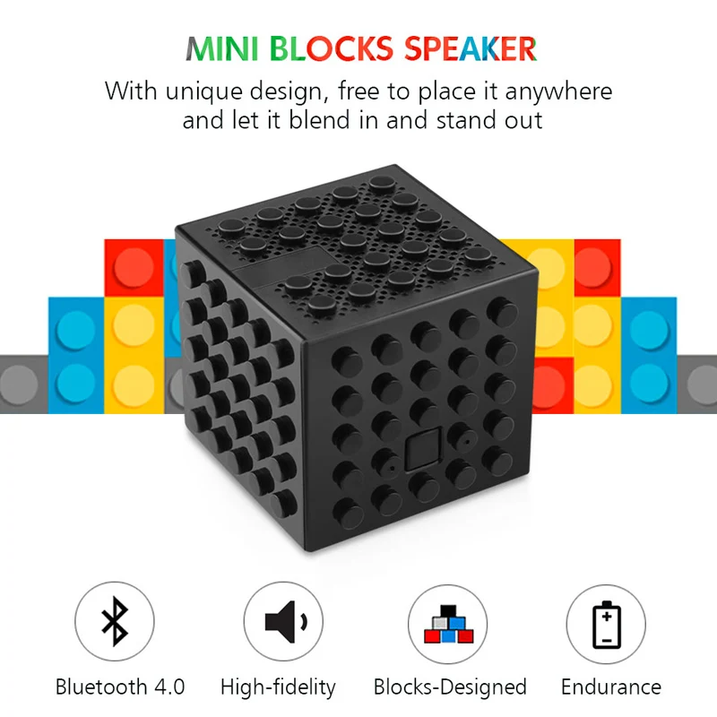 VAORLO-minialtavoz portátil inalámbrico con Bluetooth, altavoz de bloque de construcción, regalo creativo, interacción entre padres e hijos - imagen 3