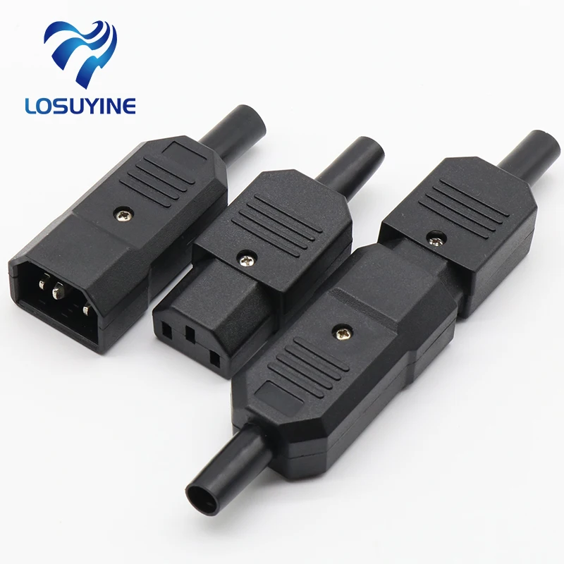 2 uds nuevo precio al por mayor negro IEC 320 C13 enchufe macho y hembra combinación conector de alimentación repetible enchufe de 3 pines 10A/250V - imagen 2