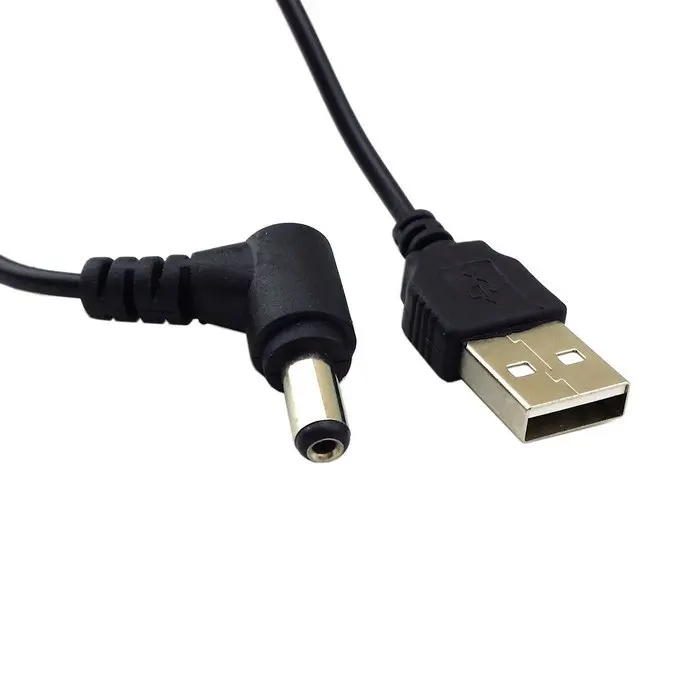 80cm USB 2,0 A tipo macho A ángulo recto 90 grados 5,5x2,5mm DC 5V enchufe de alimentación barril conector Cable de carga - imagen 3