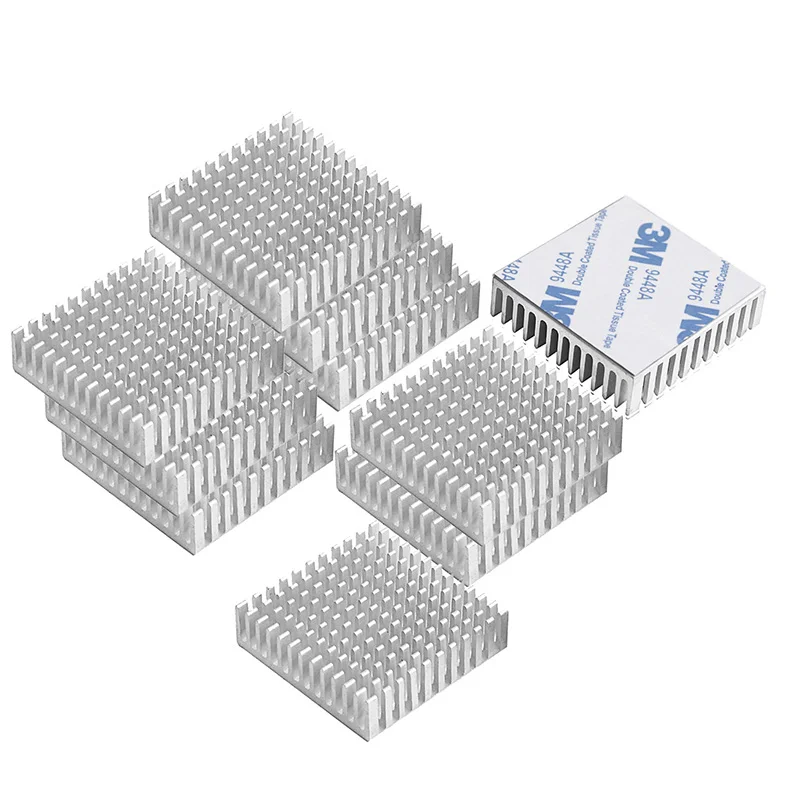 YOUNUON-disipador de calor de aluminio, radiador de refrigeración cr para Chip electrónico IC LED con conductividad térmica, 4CM, 40x40x11mm, 100 piezas