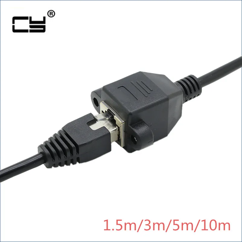Cable de extensión de red Ethernet LAN Cat 5 RJ45 macho a hembra con montaje en Panel de tornillo, 30cm, 60cm, 100cm, 150cm, 2m, 3m, 5 m, 10m - imagen 4