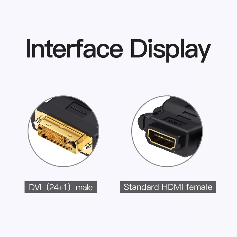 Vention Adaptador DVI a HDMI Macho-Hembra 1080p para PC y TV - imagen 2