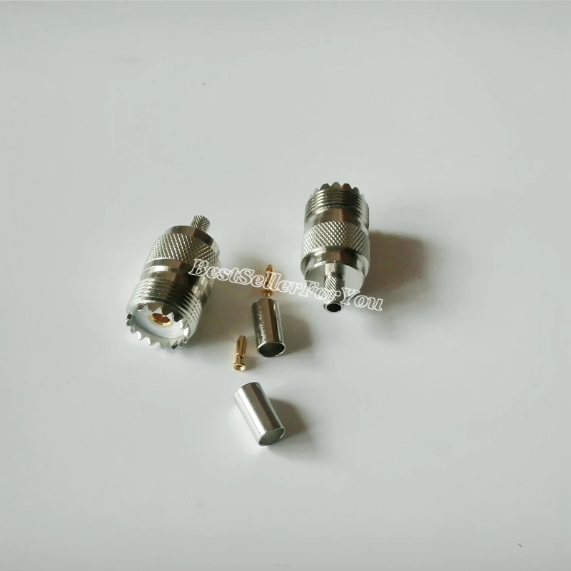 Conector hembra UHF SO239 RF coaxial, engarce para cable recto RG58 LMR195 RG142, 1 unidad, nuevo - imagen 3