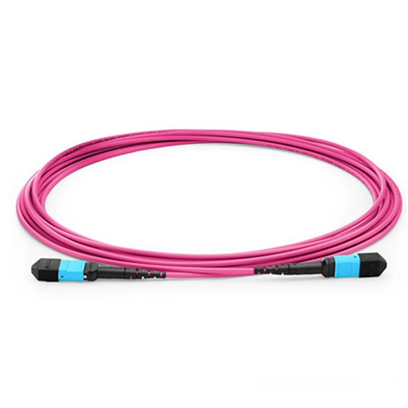 Cable de conexión de fibra óptica MPO, 16 núcleos, OM4 hembra tipo A, redondo, voilet, 1m, 3m, 5m, 10m, 15 20M, puente MTP, cable de parche de fibra óptica OM4 - imagen 2