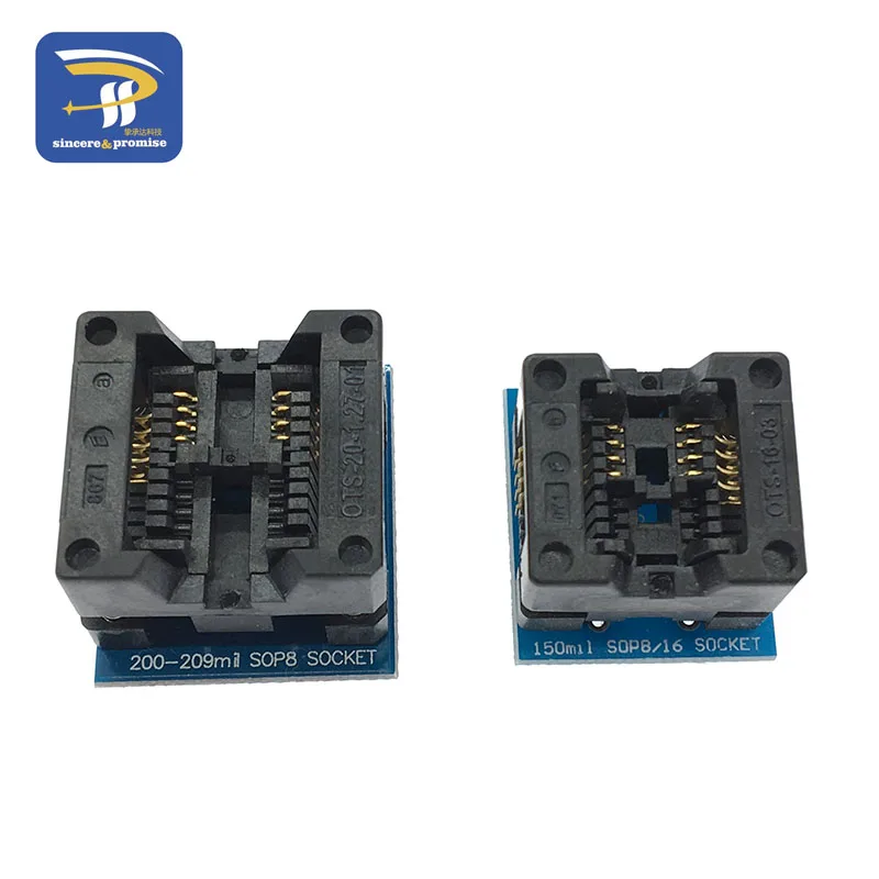 SOP16 a DIP8 asiento de cuerpo ancho 150mil 200mil 208mil 300mil programador SOP8 adaptador enchufe para EZP2010 EZP2013 CH341A prueba IC - imagen 2