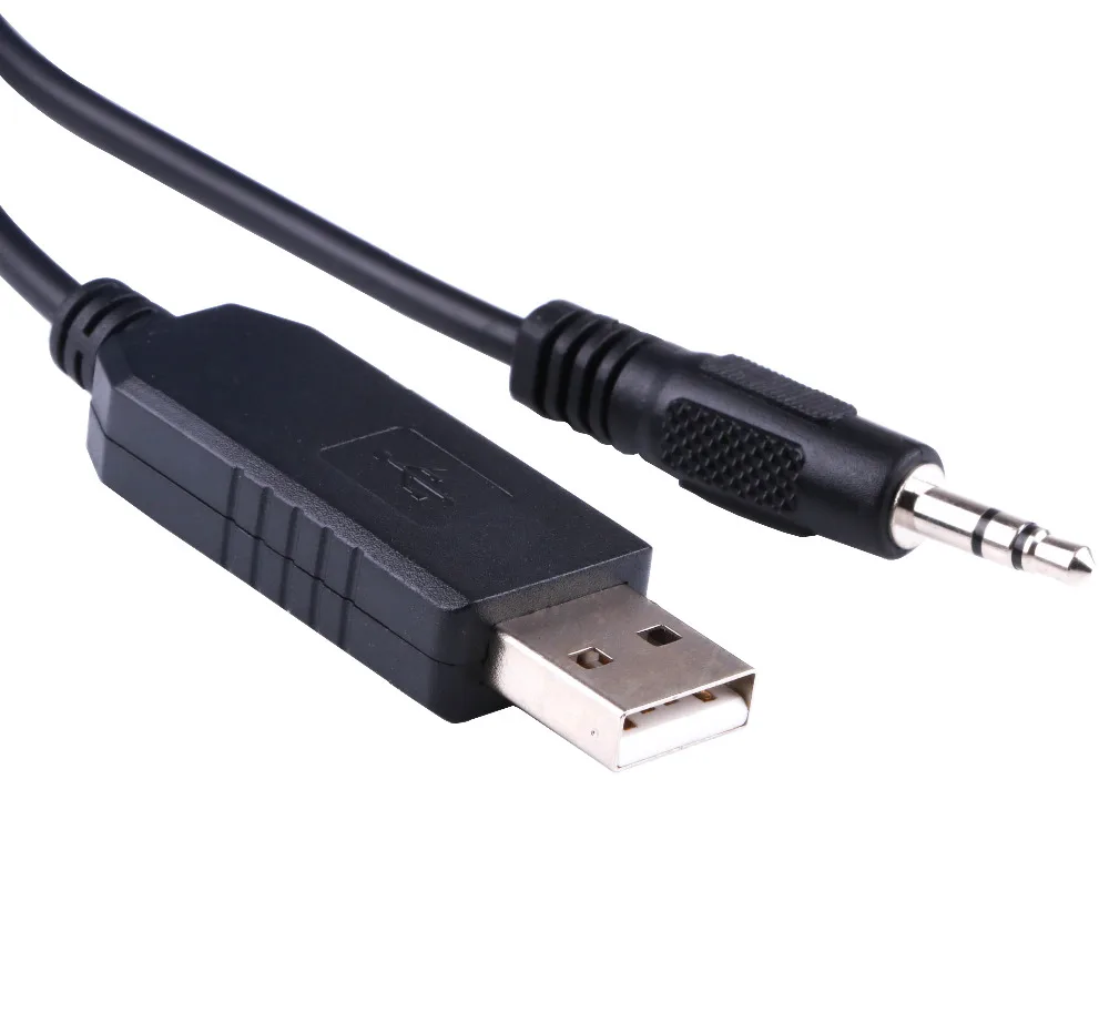 Vista completa del cable USB a TTL con conector jack 3.5mm de 1.8 metros de longitud