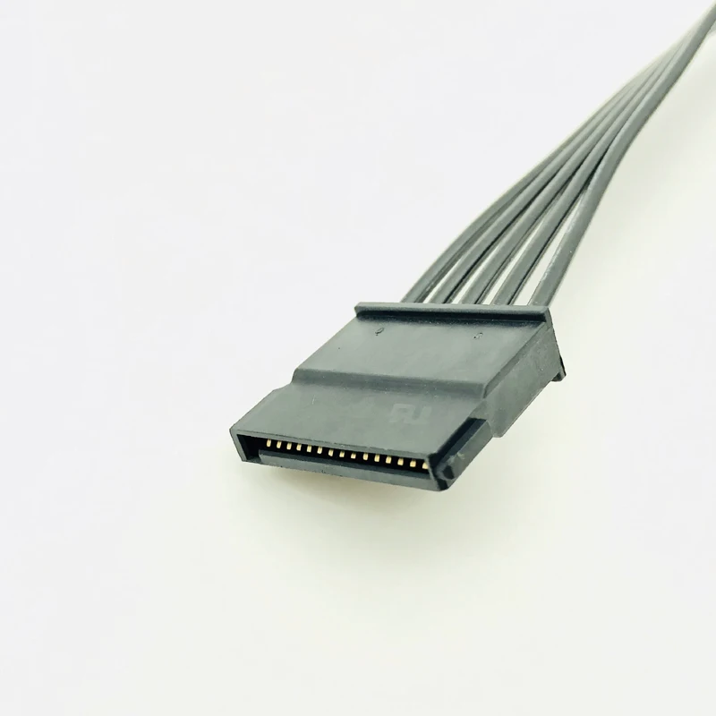 30CM negro de una sola manga SATA 15Pin Cable de extensión de alimentación macho a hembra HDD SSD Cable de alimentación SATA Cable de alimentación para PC nuevo - imagen 3