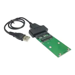 Adaptador USB 2.0 Mini PCI-E mSATA SSD 1,8''