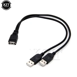 1 Uds USB 2,0 tipo macho a 2 doble USB hembra Cable de extensión divisor en Y HUB más nuevo negro