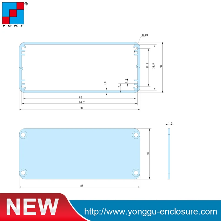 YGS-005 Caja Aluminio Anodizada para PCB Electrónica Pequeña - imagen 5