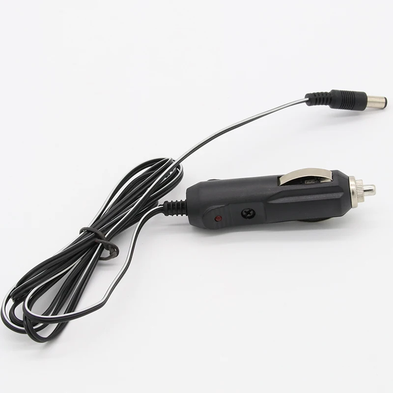 Encendedor de cigarrillos de coche, conector de alimentación de cigarro con enchufe de 5,5x2,1mm, fundido con luz LED con tapas de extremo de Cable de 1,5 m - imagen 2
