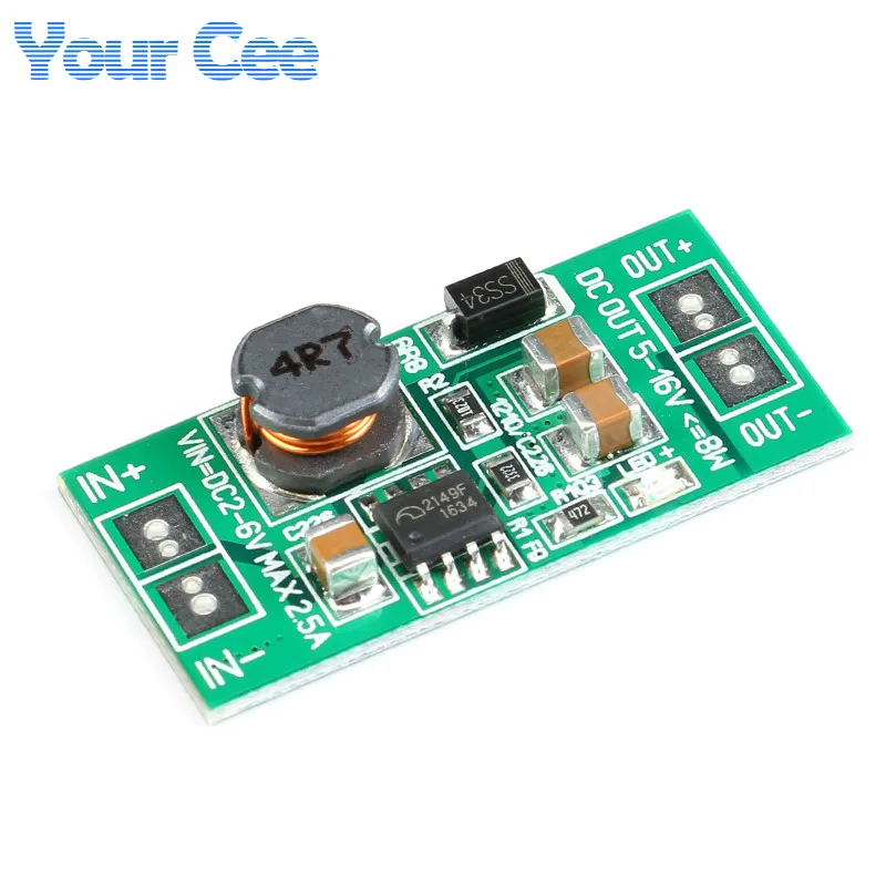 5 uds DC-DC 3,2 V 3,7 V 4,2 V a 5V convertidor regulador de voltaje impulso ajustable módulo de fuente de alimentación 2-5V - imagen 2