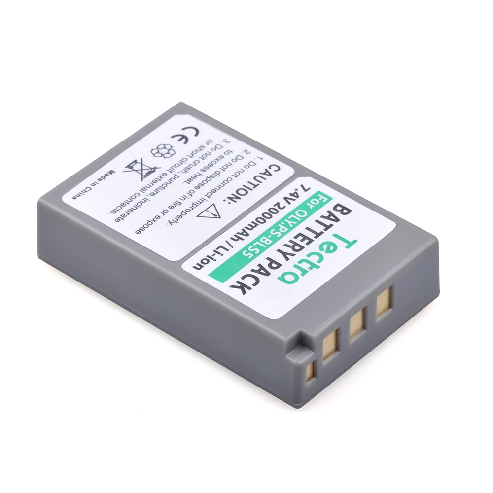 Tectra 2 piezas PS-BLS5 BLS5 2000 mAh batería de la cámara para Olympus PEN E-PL2, E-PL5, E-PL6, E-PL7, e-PM2... OM-D E-M10... E-M10 II Stylus1 - imagen 5