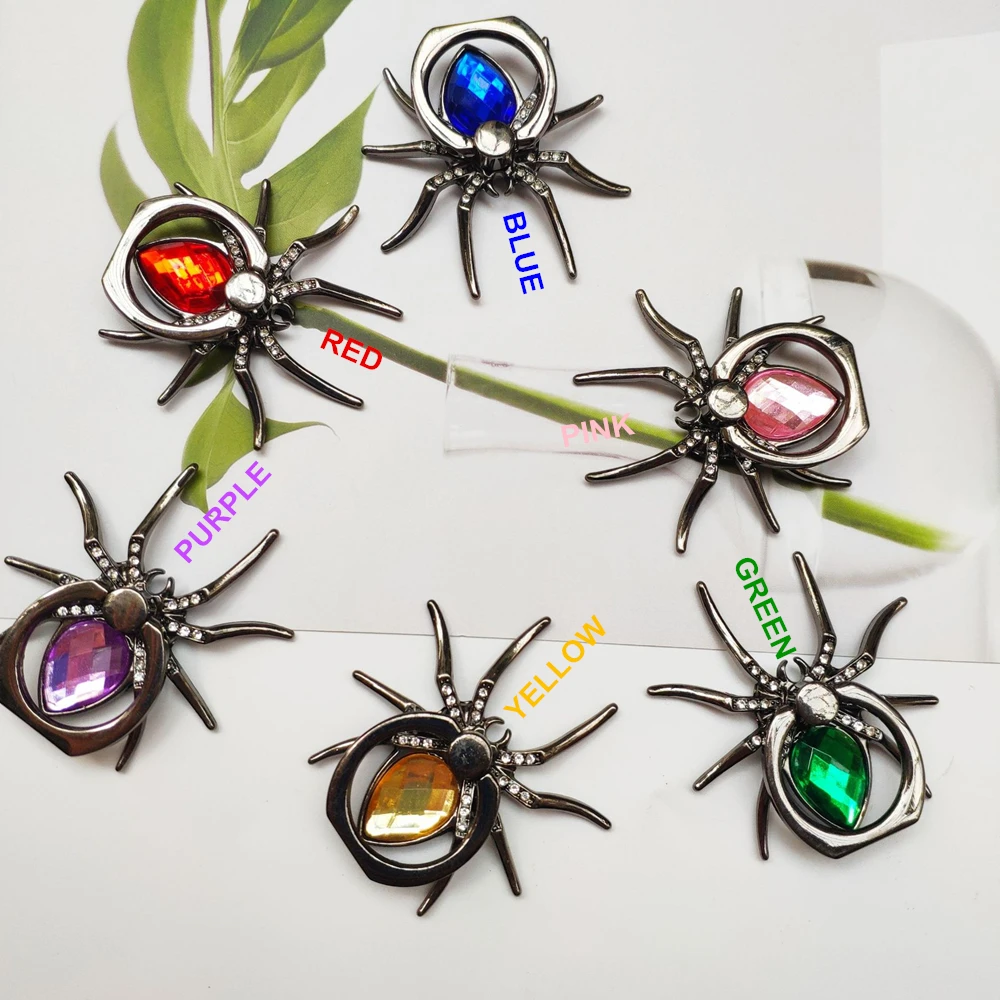 Soporte de anillo de dedo para teléfono móvil, soporte de anillo giratorio 360, soportes universales para teléfono móvil, Metal Spider Bling - imagen 5