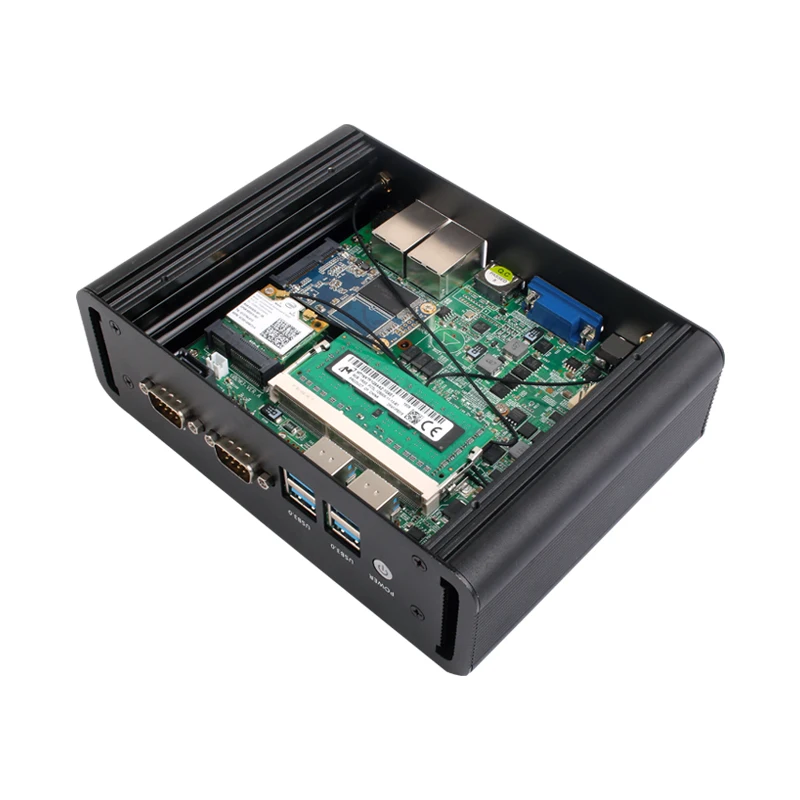Fanless Industrial Mini PC Intel Core i7-4600U 2x COM RS232 RS485 2x Gigabit Ethenret HDMI VGA 4x USB3.0 WiFi Windows 10 Linux - imagen 5
