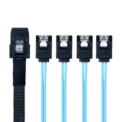Mini SAS 4i SFF-8087 a 4 SATA - Cable Divisor 0,5 m 10 Gbps