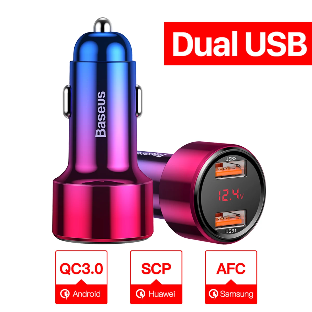 Dual USB Red