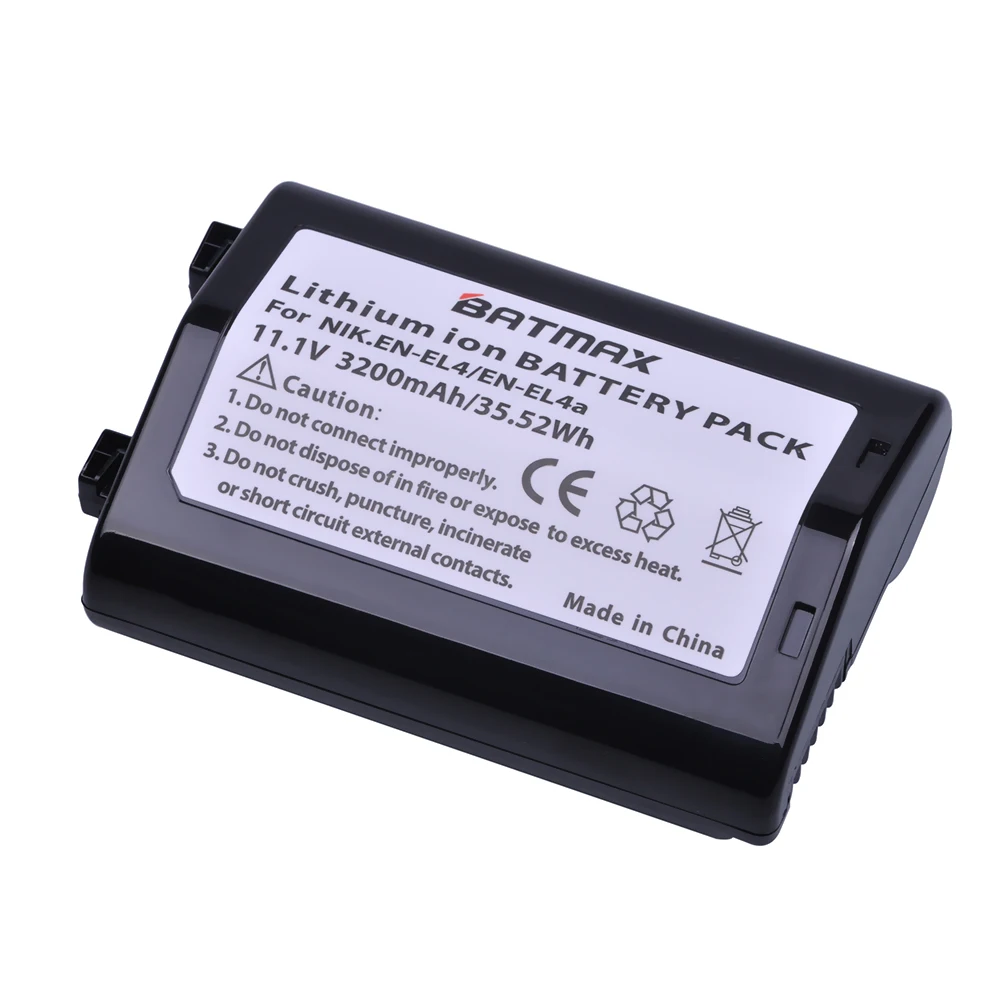 Batmax 3200mAh EN-EL4 EN EL4 EN-EL4a batería de cámara Akku para cámaras Nikon D2H D2Hs D2X D2Xs D3 D3S F6 MH-21 - imagen 4