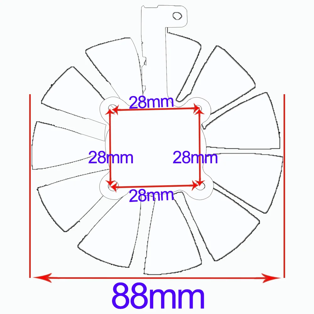 Ventilador enfriador para ASUS STRIX GTX980TI 1060 1070 1070Ti 1080Ti RX480/580 R9 390X, 87mm, PLD09210S12HH, PLD09210S12M - imagen 4