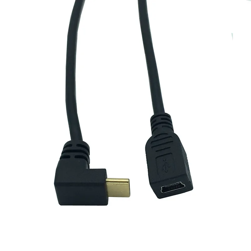 Cable de carga USB-C de 90 grados con ángulo arriba y abajo Cable convertidor hembra USB 3.1 tipo C macho a Mini USB (Mini B) - imagen 2