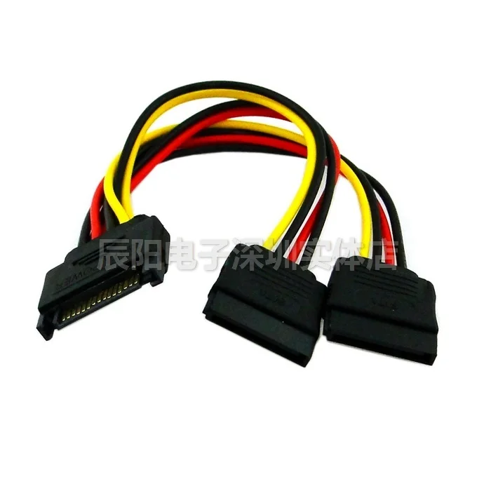 1 Uds SATA II alimentación de disco duro 15Pin SATA macho a 2 hembra 15Pin potencia HDD divisor alta calidad Y 1 a 2 Cable de extensión 20CM - imagen 5