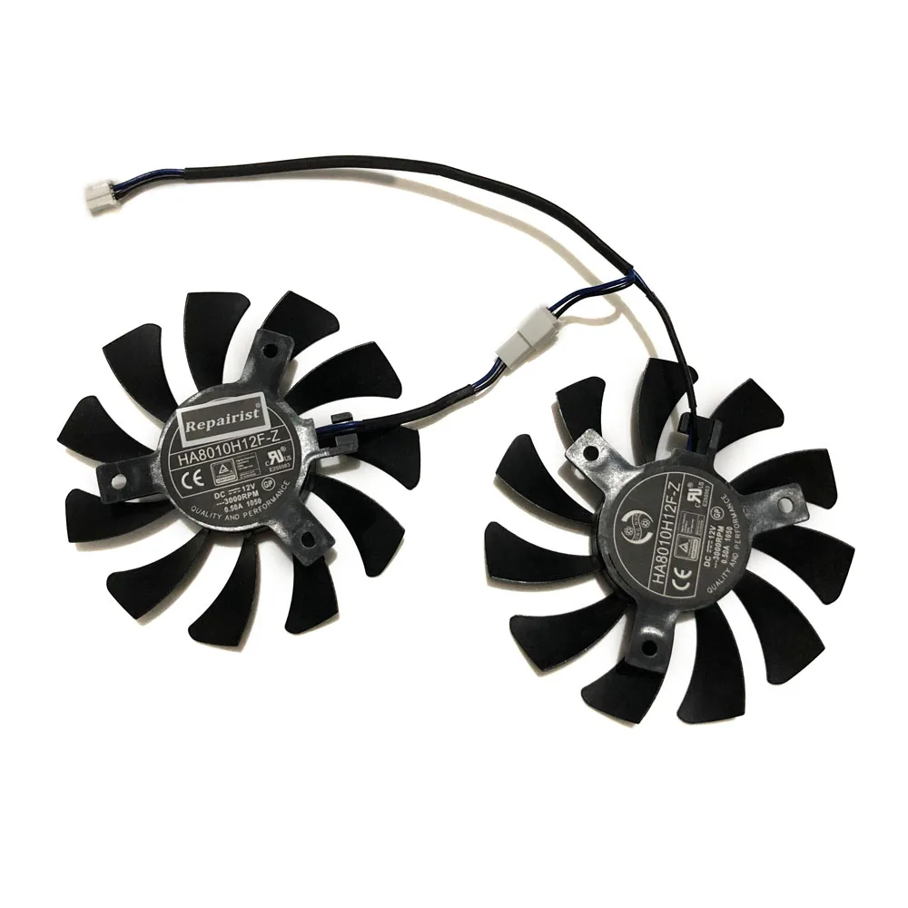 Ventilador de tarjeta gráfica GPU, 75MM,2 pines, HA8010H12F-Z, para MSI N GTX 750 N750Ti-2GD5TOCV1 N750Ti-2GD5OC, MSI CMP 30HX MINER XS - imagen 5
