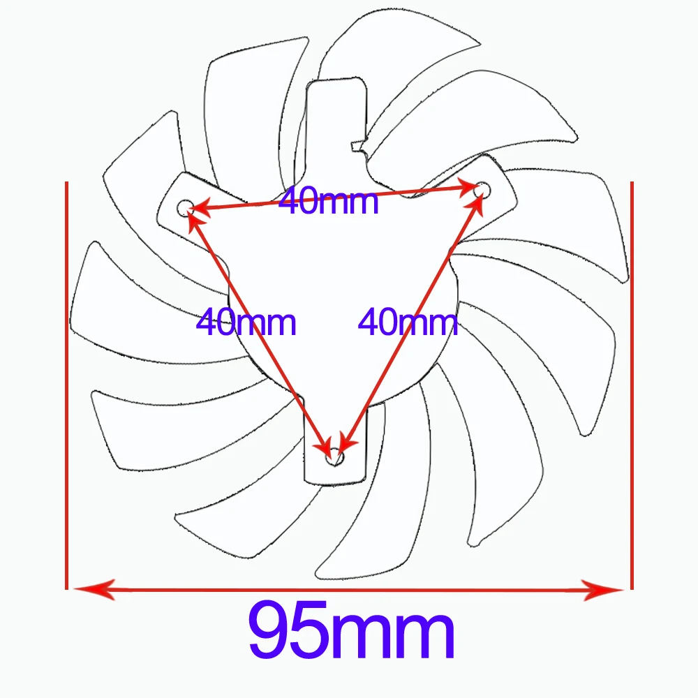Ventilador de refrigeración para Gigabyte HD 7850, 7790, Radon R9 270, 270X, GTX 670, 660, 650Ti, 560, ATI, GPU, 95MM, T129215SM, PLD10010S12H - imagen 5