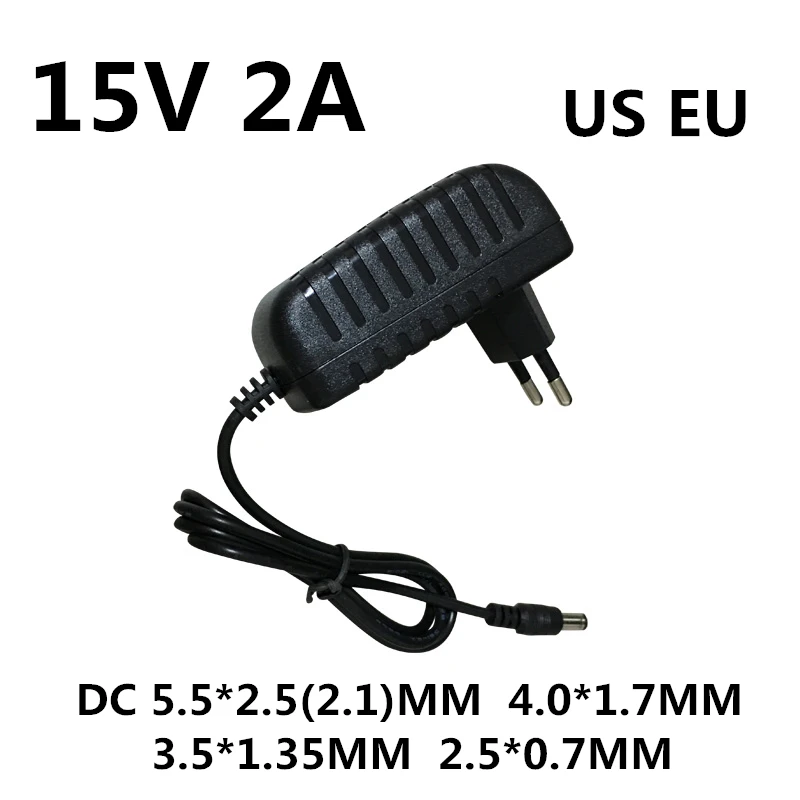 Adaptador de CA/CC de la mejor calidad, fuente de alimentación de 15 V, 0.5A, 1A, 2A, 3A, CA 100-240V, cargador de 1000MA, enchufe europeo y estadounidense - imagen 3