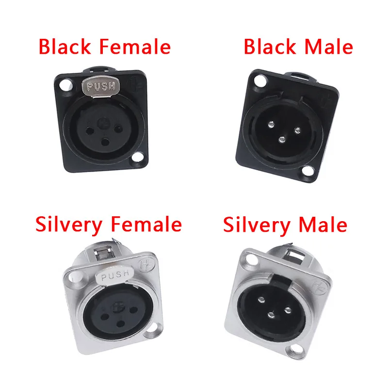 1 Uds Cannon XLR enchufe de metal YS145 YS146 macho hembra 3 pines para conector de micrófono YS145BG YS146BG - imagen 5