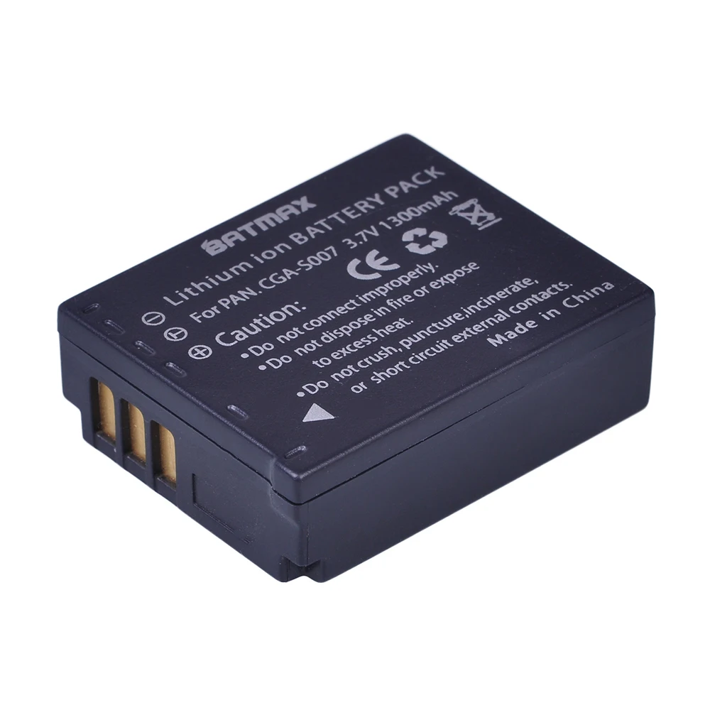 Batmax-Batería de cámara para Panasonic, 1300mAh, CGA-S007, S007E, S007, S007A, DMC, TZ1, TZ2, TZ3, TZ4, TZ5, TZ50, TZ11, TZ15, 2 unidades - imagen 3