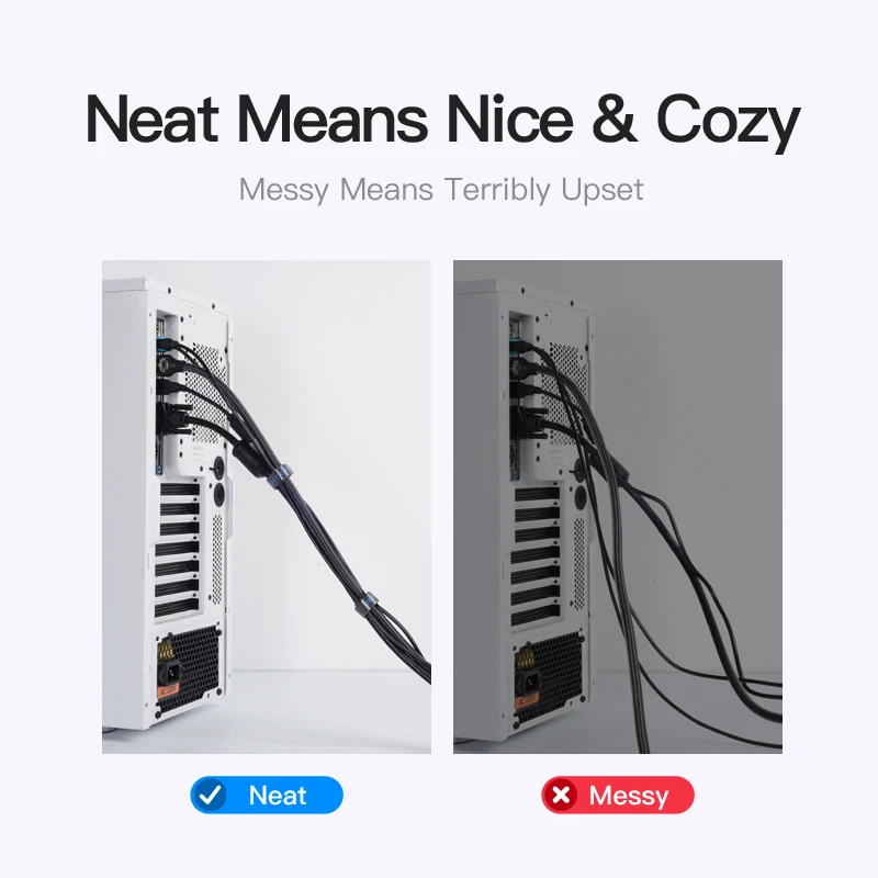 Vention-Enrollador de cables USB, Protector de cables, organizador de auriculares, soporte de ratón, Clip de gestión de cables, 2019 - imagen 4