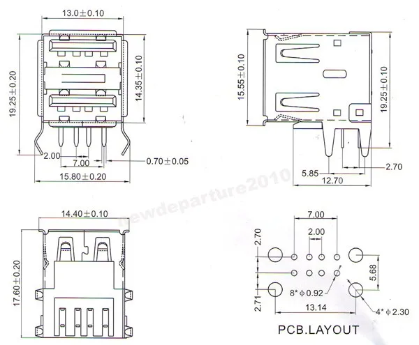 Conector USB dual - Imagen de producto