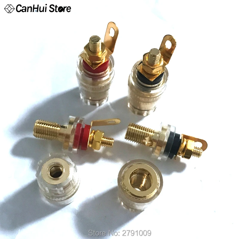 Conector Banana de 4mm, tuerca de poste de encuadernación chapada en oro, Terminal transparente con carcasa transparente para Banana, 2 uds. - imagen 2