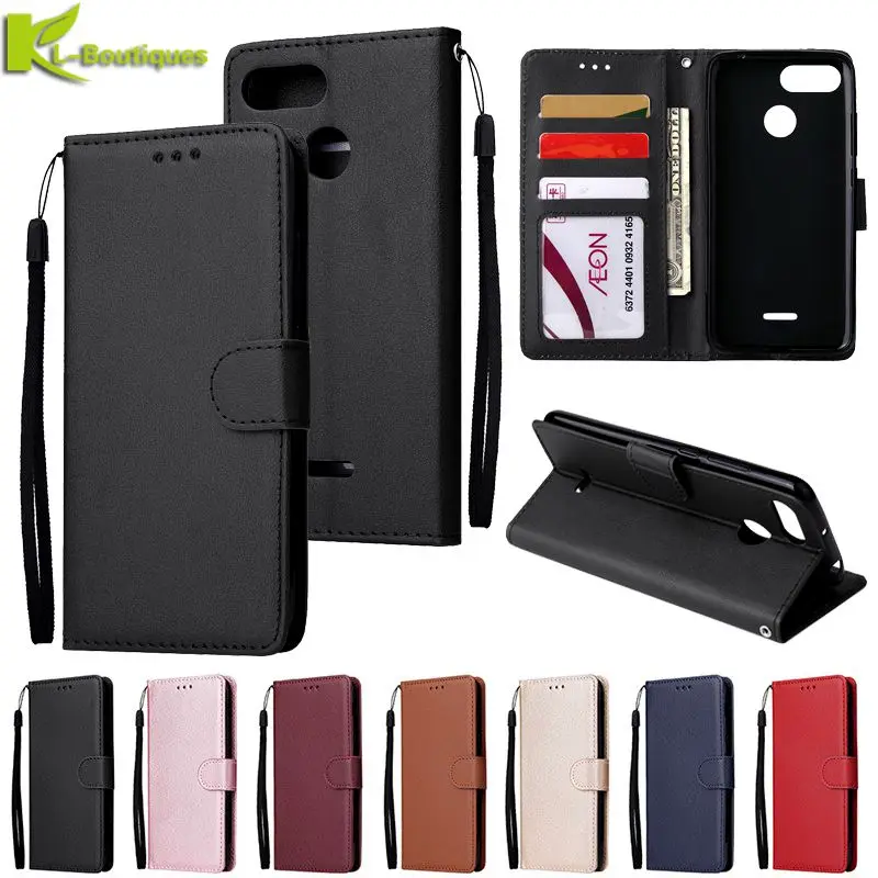 Funda de cuero sFor Xiaomi Redmi 6 para Coque Xiaomi Redmi 6 Redmi6 8 7A 8A Fundas de teléfono con tapa de estilo clásico
