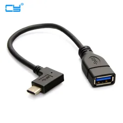 Cable OTG USB 3.1 Tipo C Macho-Hembra 90 grados para Tablet y Móvil