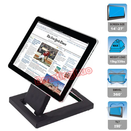 Soporte plegable para pantalla táctil de 14-24 pulgadas, Base acero Monitor TV, TSM-100, movimiento completo - imagen 4