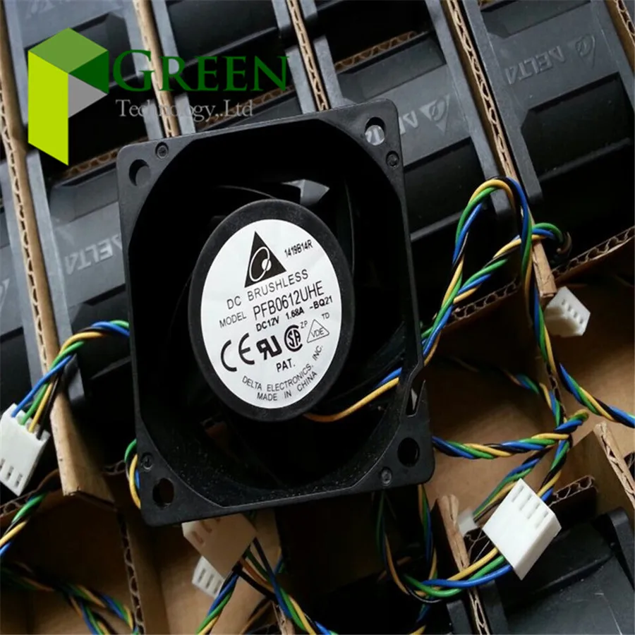 Ventilador de refrigeración con 4 pines, convertidor de frecuencia, DC12V, 1.68A, Original, Delta PFB0612UHE 6038, 60x60x38MM, 60MM