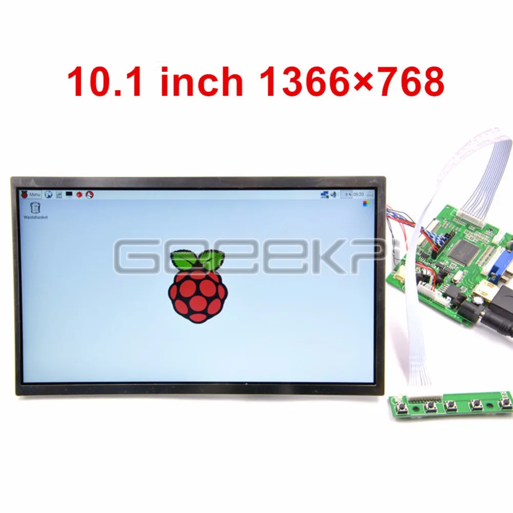 GeeekPi 10,1 zoll 1366*768 LCD Screen Display TFT Monitor für Raspberry Pi / Windows