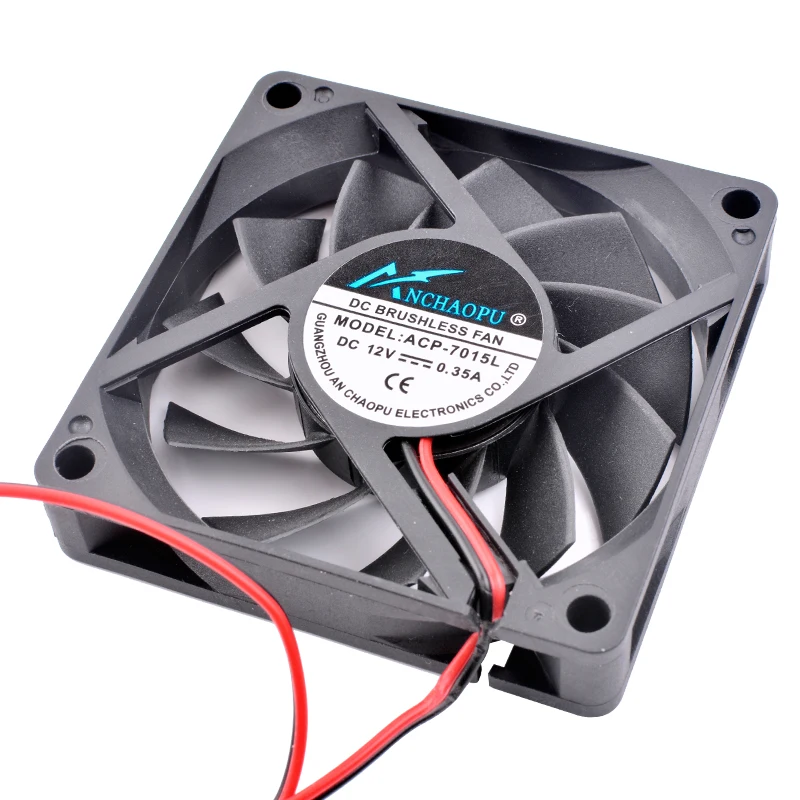 Ventilador de 7cm 70mm 70x70x15mm DC12V 0.35A ANCHAOPU ACP-7015L ventilador de refrigeración de alto volumen para CPU y cargador de energía - imagen 3