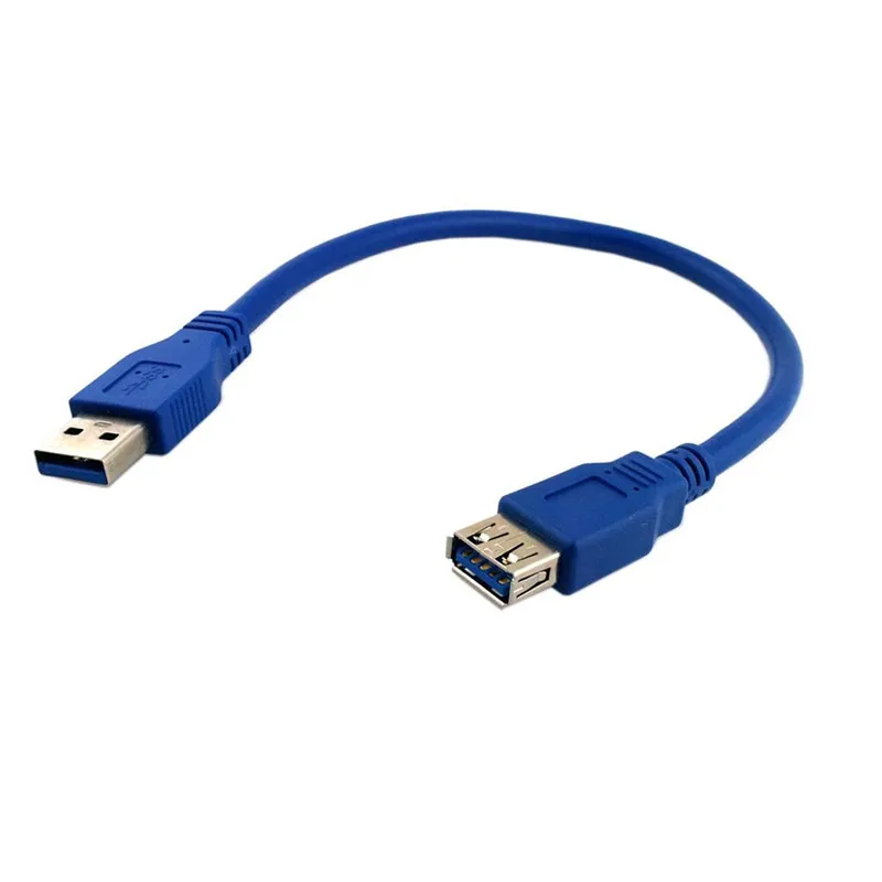Cable USB 3,0 de supervelocidad estándar de 5Gbps, macho A hembra, extensión corta de 1 pie, azul, 0,3 m, 1,0 m, 150cm
