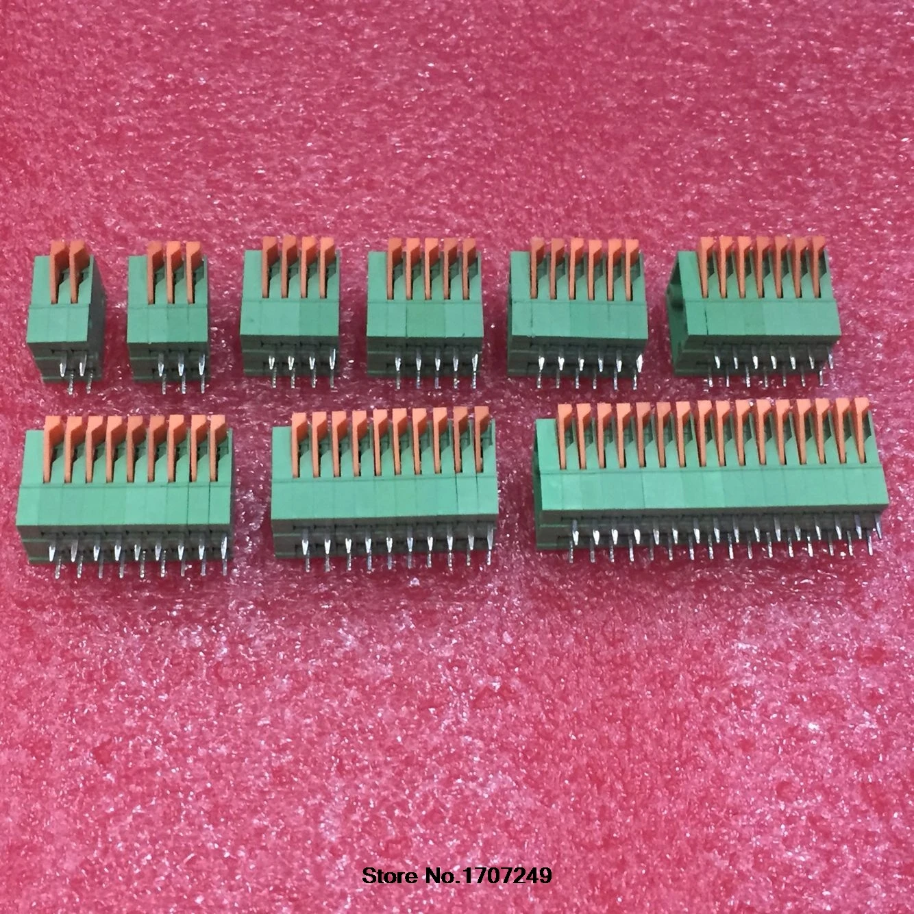Conector de Bloque temporal de resorte PCB, 50 piezas, KF141V, 2P/3P/4P/5P/6P/7P-20P, se pueden empalmar terminales de paso recto de 2,54mm