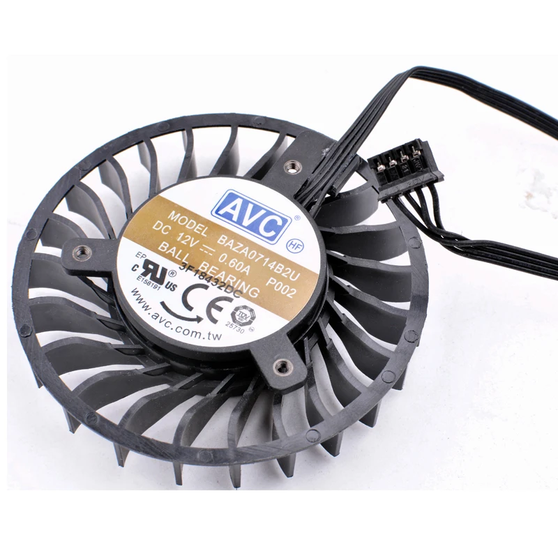 Ventilador de refrigeración de tarjeta gráfica original, 12V, 0.60A, BAZA0714B2U-P001, P002, para Quadro P4000 M4000 - imagen 4